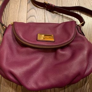 Marc Jacobs Natasha Burgundy Crossbody Bag with gold hardware